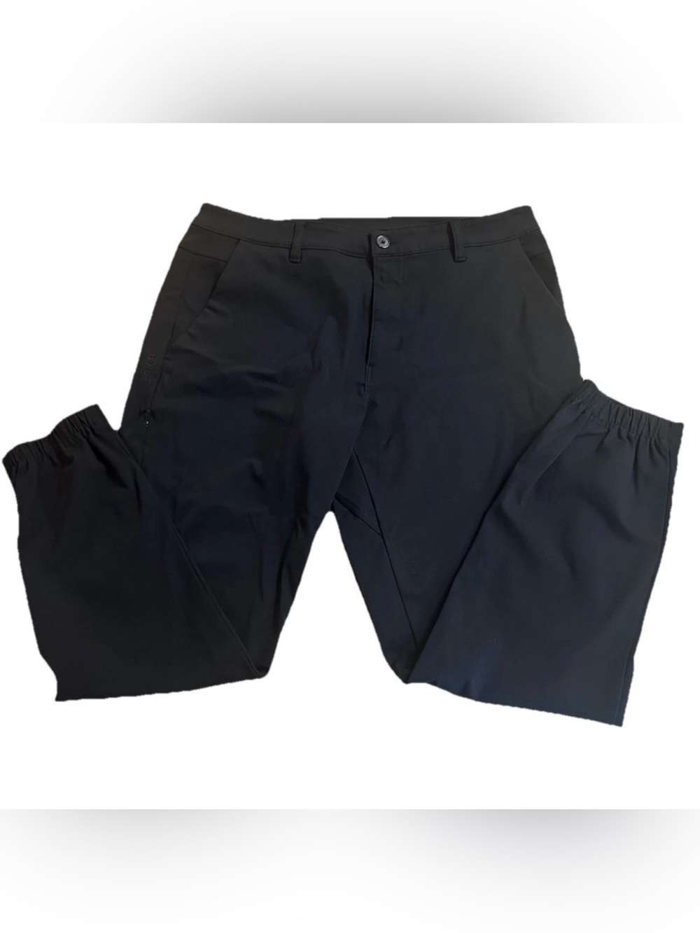 BYLT Jogger Pants Mens 36x28 Black Stretch Zip Pocket Tapered Casual Athletic